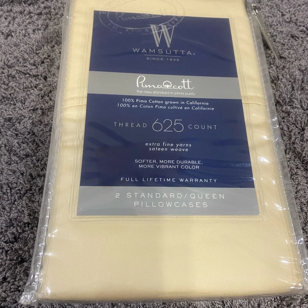 Wamsutta PimaCott 625-Count Standard/Queen Pillowcases in Canvas